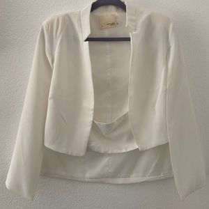 White cape blazer